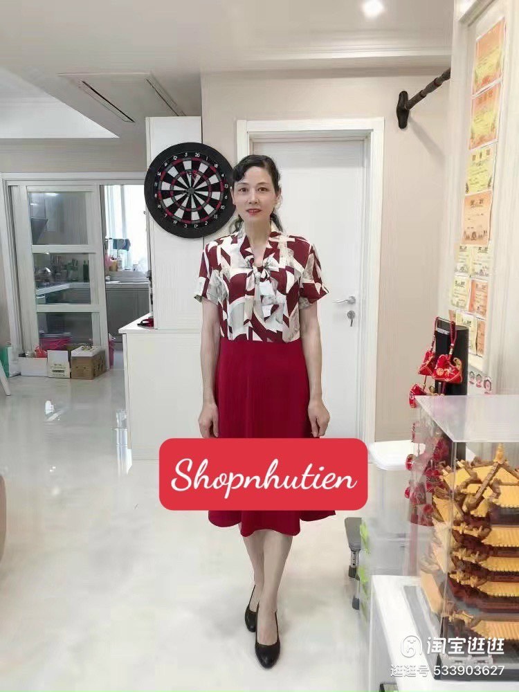 Đầm trung niên lụa có dây kéo