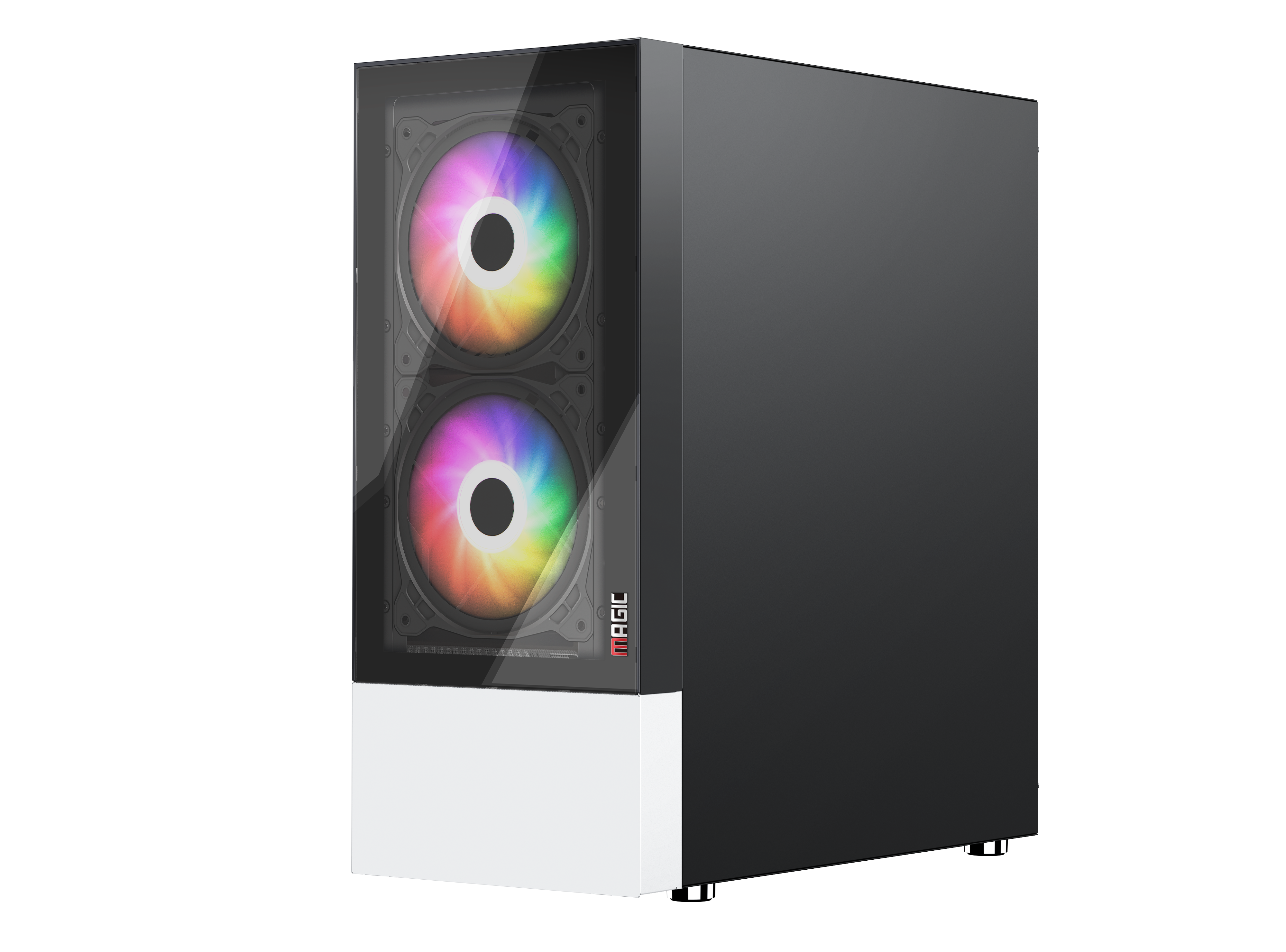 CASE MAGIC GM-04 BLACK AND WHITE GLASS 3 FAN (ATX) - Hàng chính hãng
