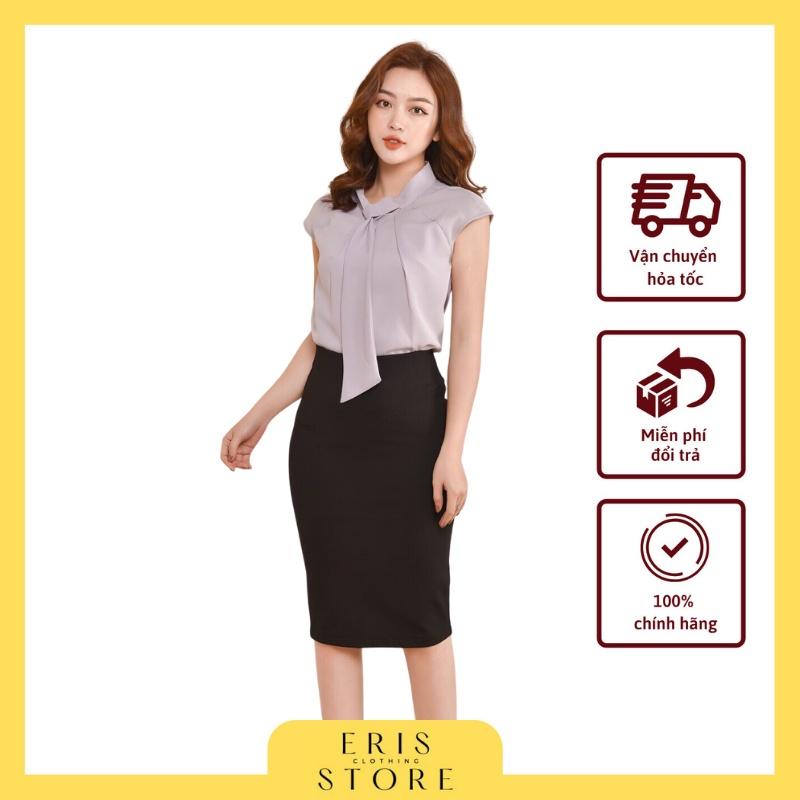Chân váy bút chì dài ERIS cạp cao mặc công sở chất Umi Hàn cao cấp thanh lịch