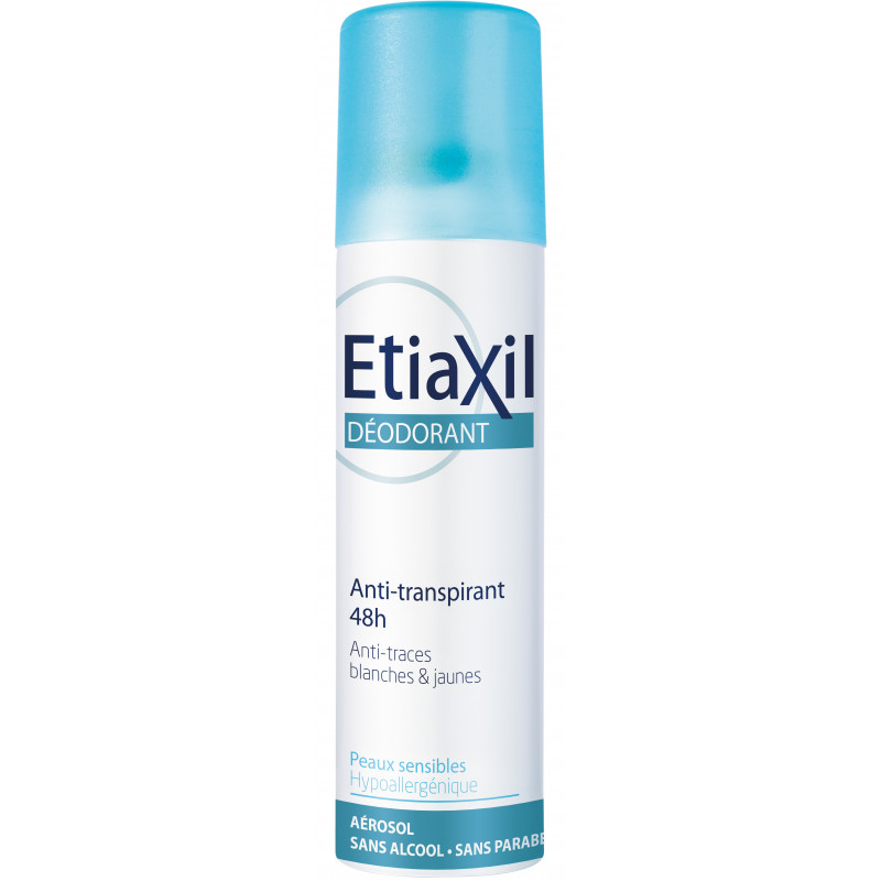 Xịt Khử Mùi Hàng Ngày Etiaxil Déodorant Anti-Transpirant 48h Anti-Traces Blanches & Jaunes 150ml (Dạng Xịt Phun Sương)