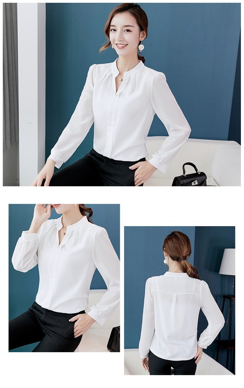Sơ mi trắng cổ V Haint Boutique sm67