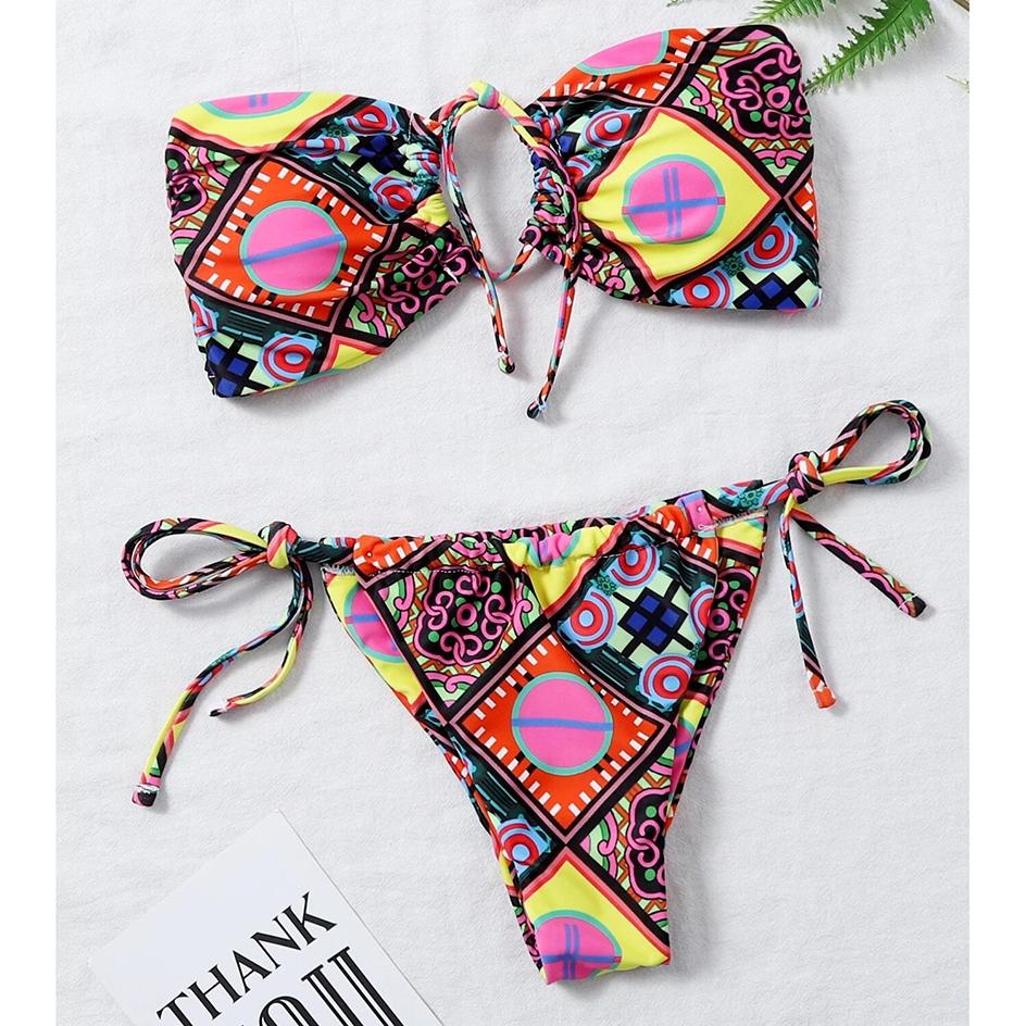 Bikini Gợi Cảm 2021 Bandeau Đồ Bơi Nữ Đồ Bơi Nữ Mini Thông Bikini Bộ Bather Bơi Đi Biển Cho Người Phụ Nữ Áo Tắm