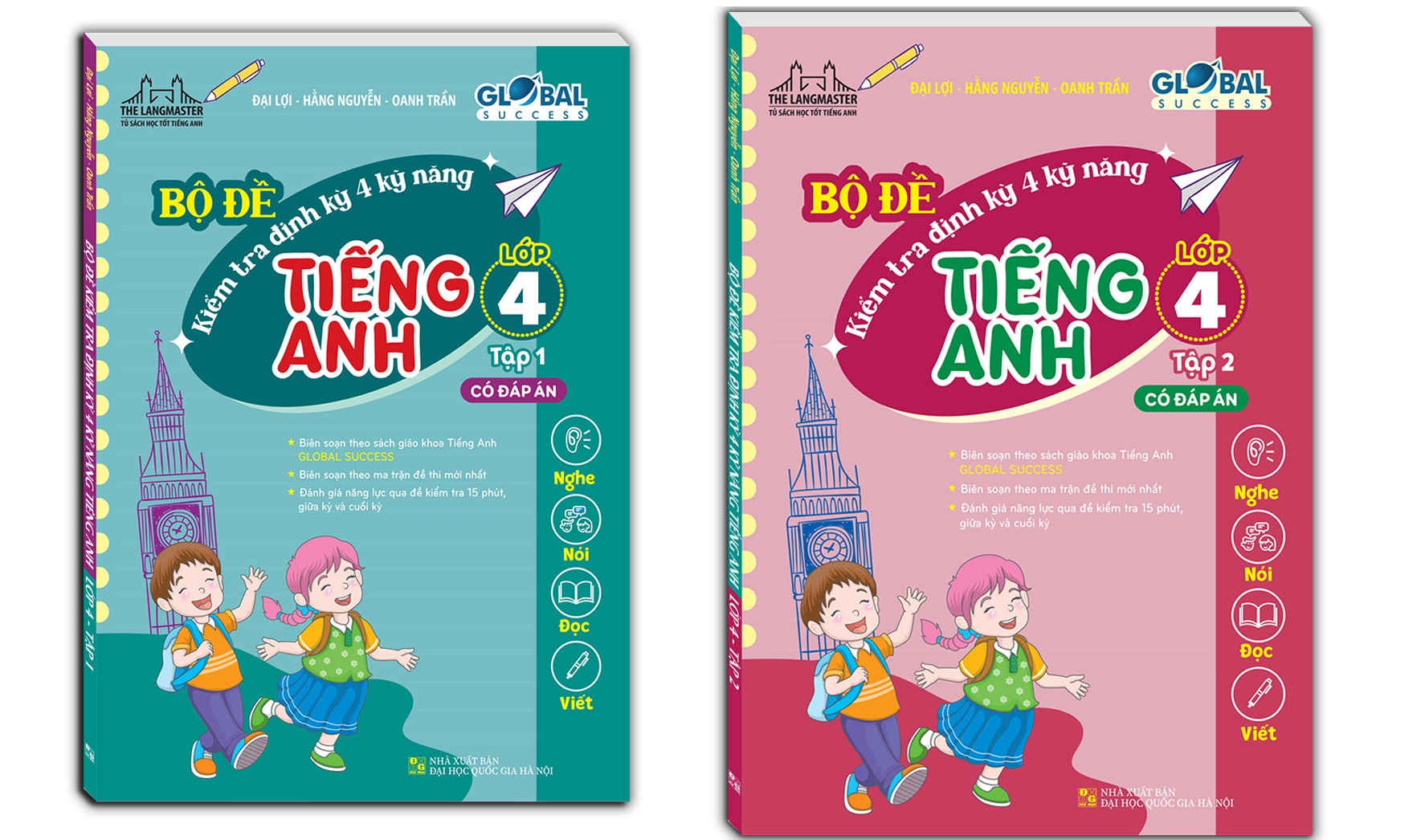 Combo GLOBAL SUCEESS - Bộ đề kiểm tra định kỳ 4 kỹ năng tiếng anh lớp 4 tập 1+2