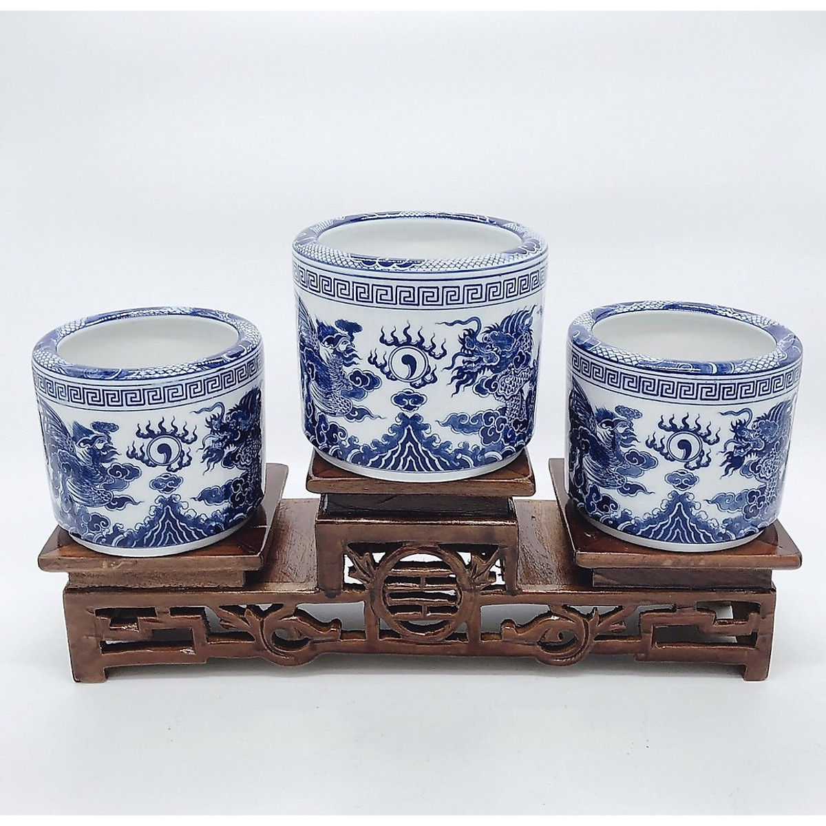 Bát nhang thờ comboo bộ 3 bát nhang + tam cấp gỗ