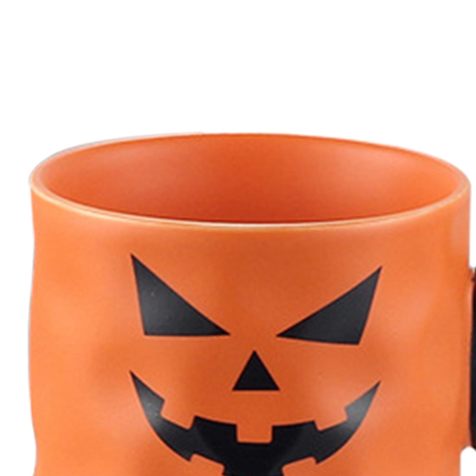 Pumpkin Shaped Mug Halloween Cartoon Mug Cartoon Milk Juice Cup Halloween Mug Set Ceramics Coffee Mug Holiday Coffee Mug for Theme Party Men