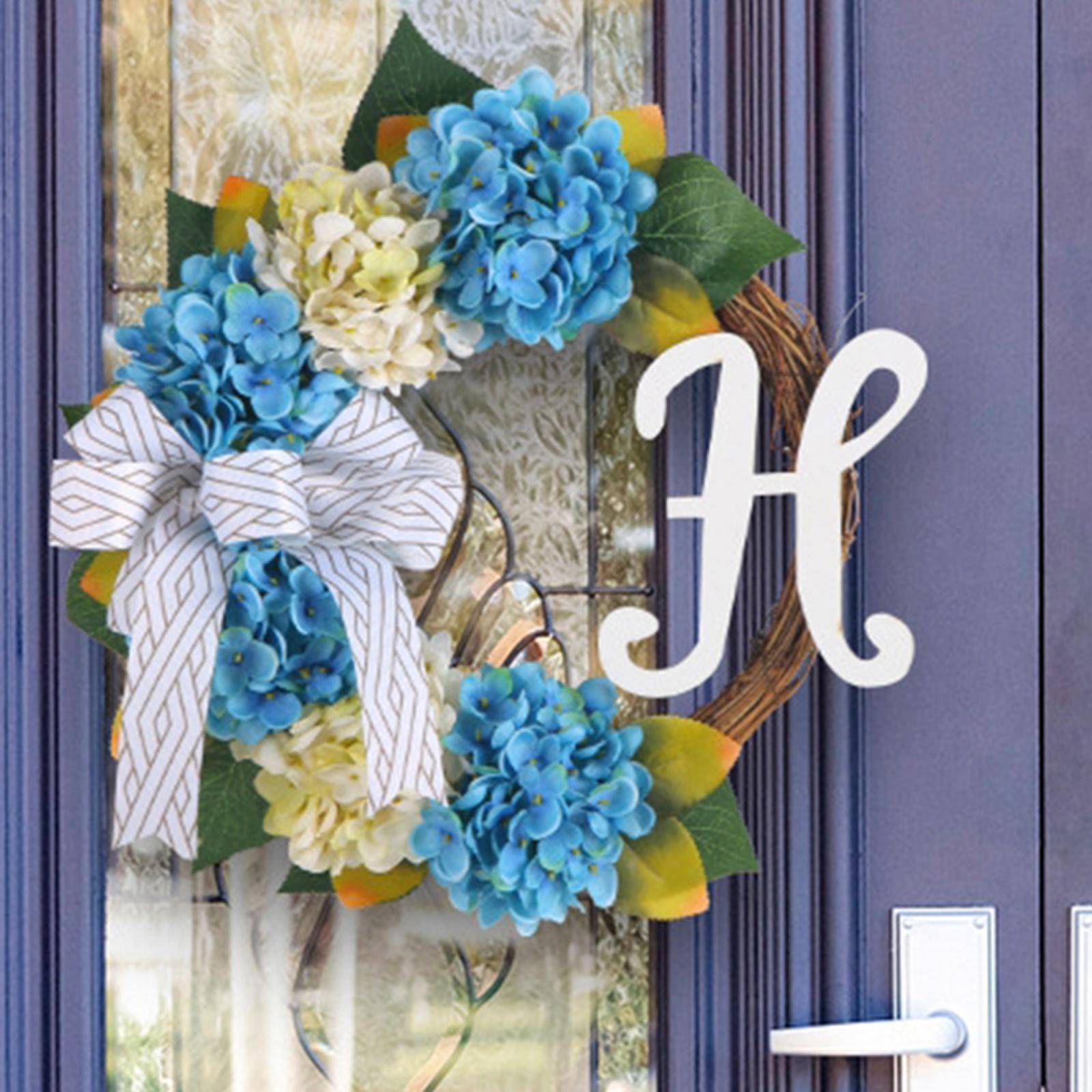 Hydrangea Wreaths Front Door Greenery Flower Garland Indoor Outdoor with Bow Artificial Flowers Wreath Cottage Wreath for Celebration Easter