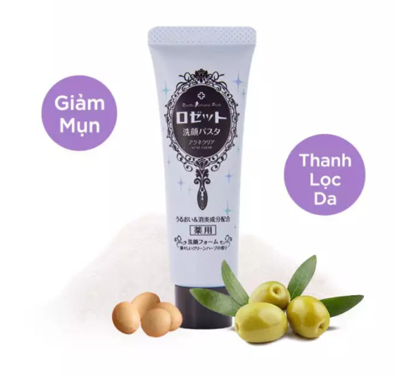 Sữa Rửa Mặt Làm Giảm Mụn Mini-tube 25G Rosette Face Wash Pasta Acne Clear