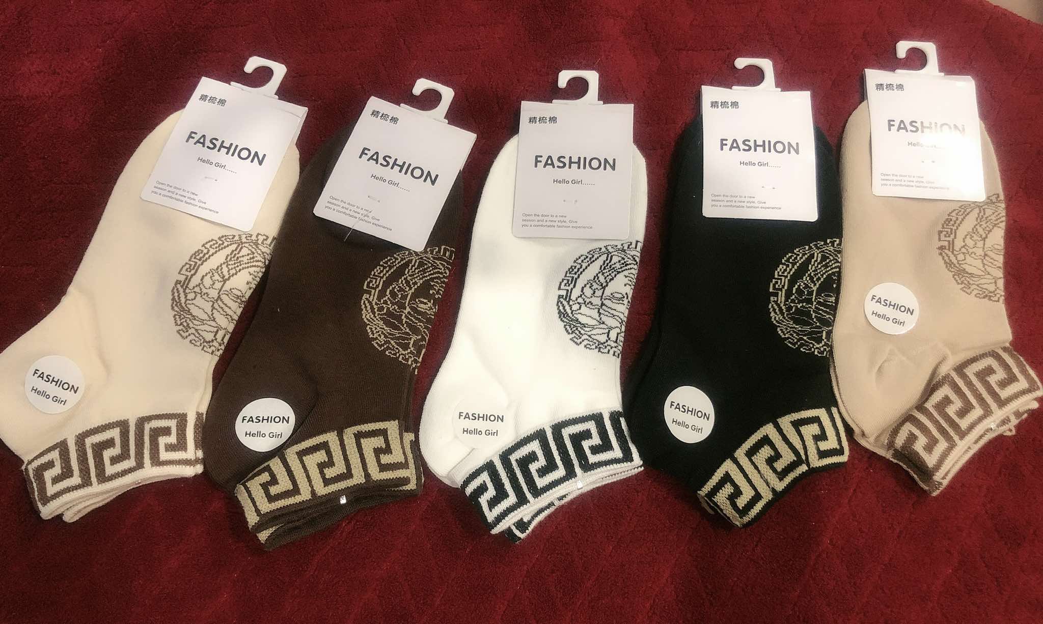 Combo 5 đôi tất cổ ngắn thời trang mới siêu đẹp, chất coton cao cấp