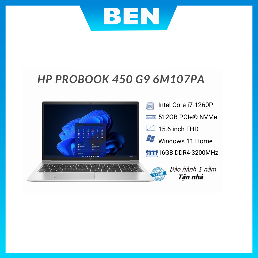 Máy tính Laptop HP ProBook 440 G9 6M0V7PA (14&quot; Full HD/Intel Core i3-1215U/8GB/256GB SSD/Windows 11 Home) - Hàng Chính Hãng