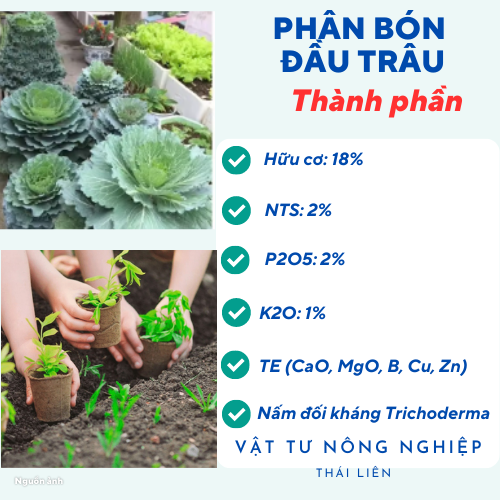 Phân đầu trâu HCMK7 hữu cơ trichoderma + TE - 1 kg