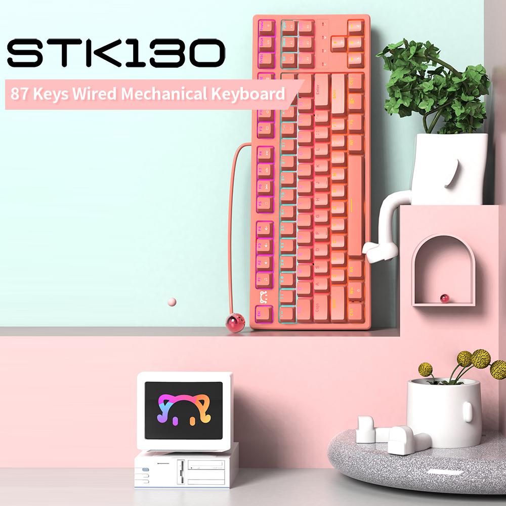 Bàn phím cơ có dây DaiDai STK130 USB dùng cho chơi game, văn phòng