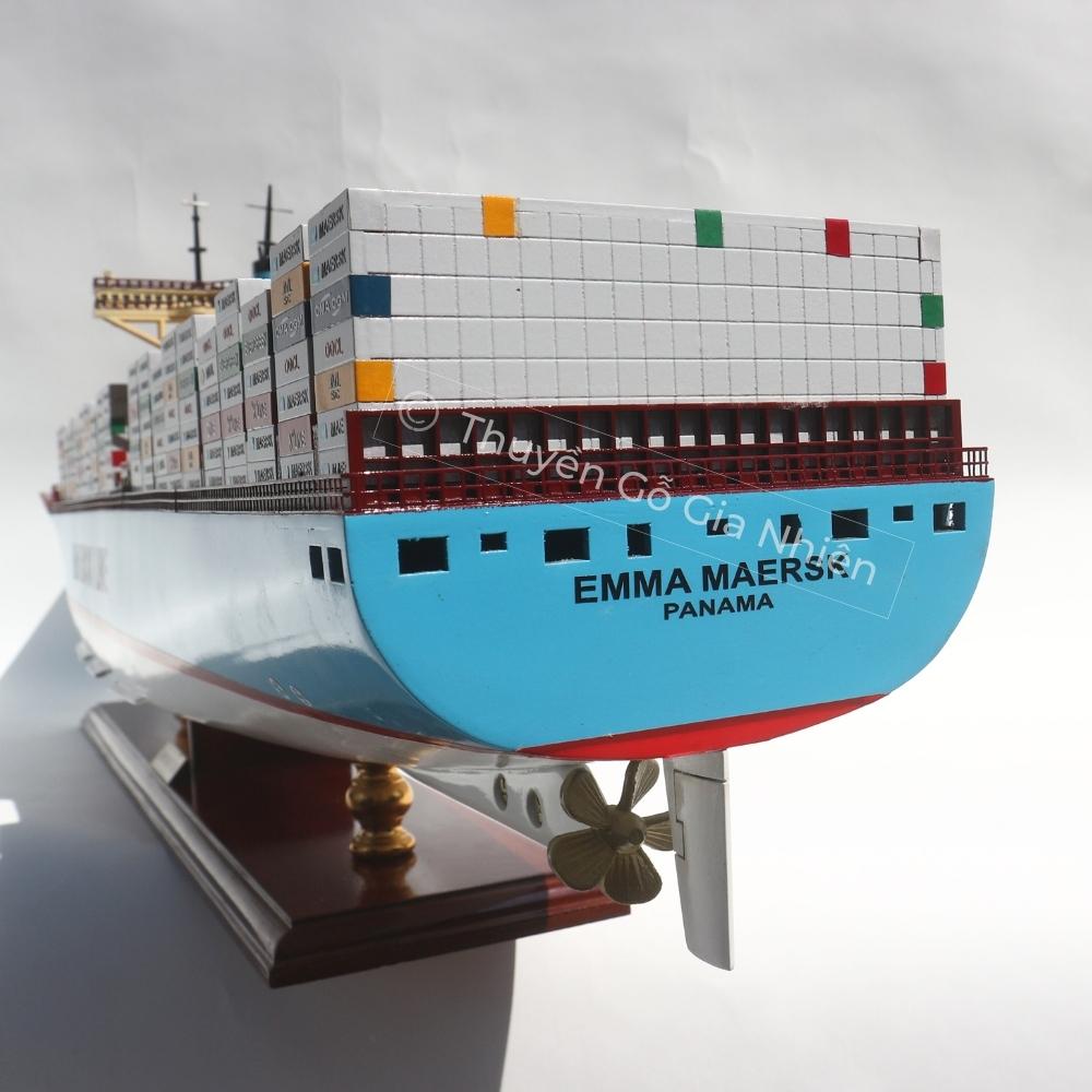 Mô Hình Thuyền Gỗ Trang Trí Phong Thủy Dạng Thuyền Thương Mại EMMA MAERSK Chính Hãng, Hàng Xuất Khẩu Chất Lượng Cao