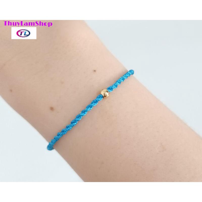 Vòng tay Chỉ may mắn màu xanh dương đã trì chú