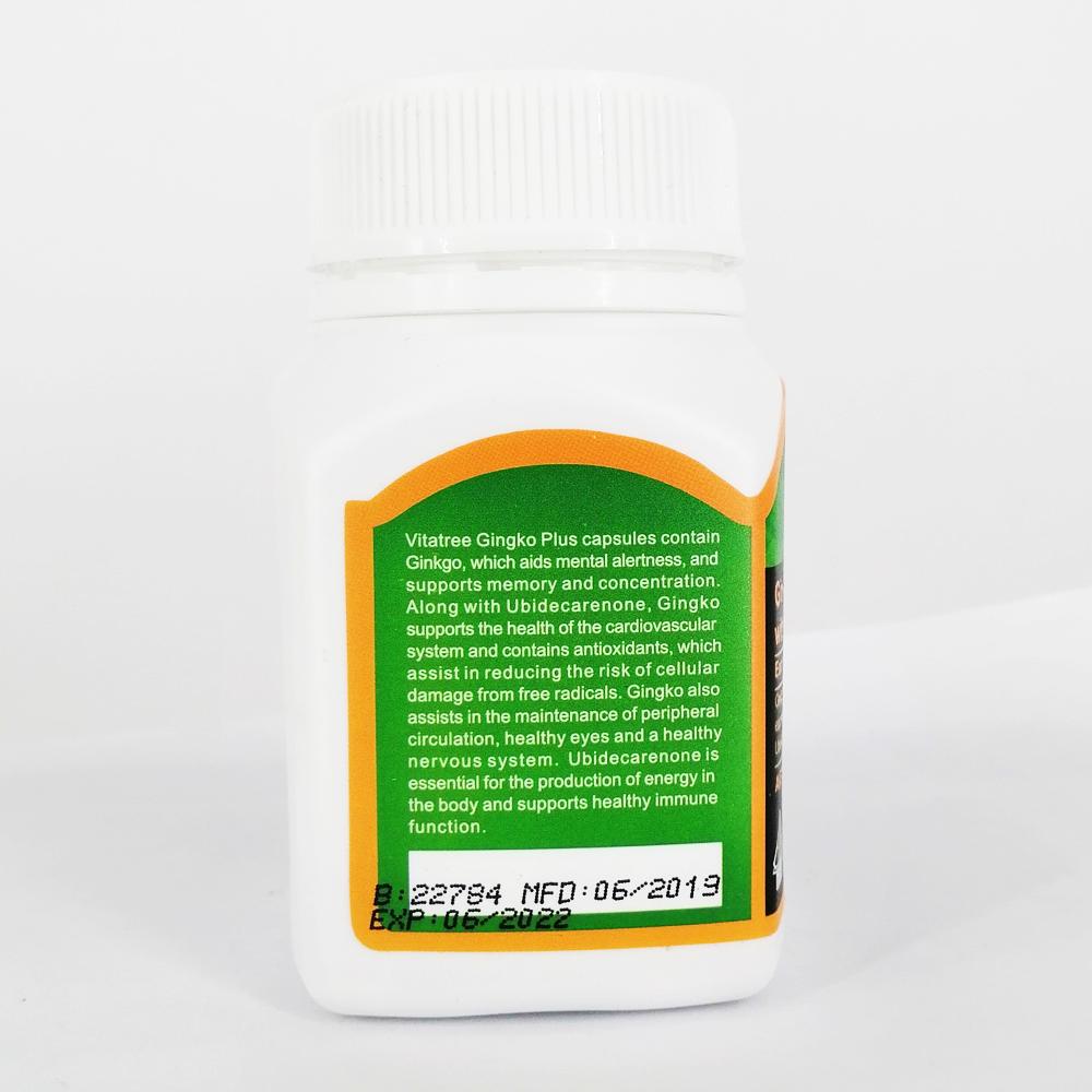 VITATREE - Viên Uống Tăng Tuần Hoàn Não Ginkgo Plus 6000 With Q10 50Mg - 30 Viên