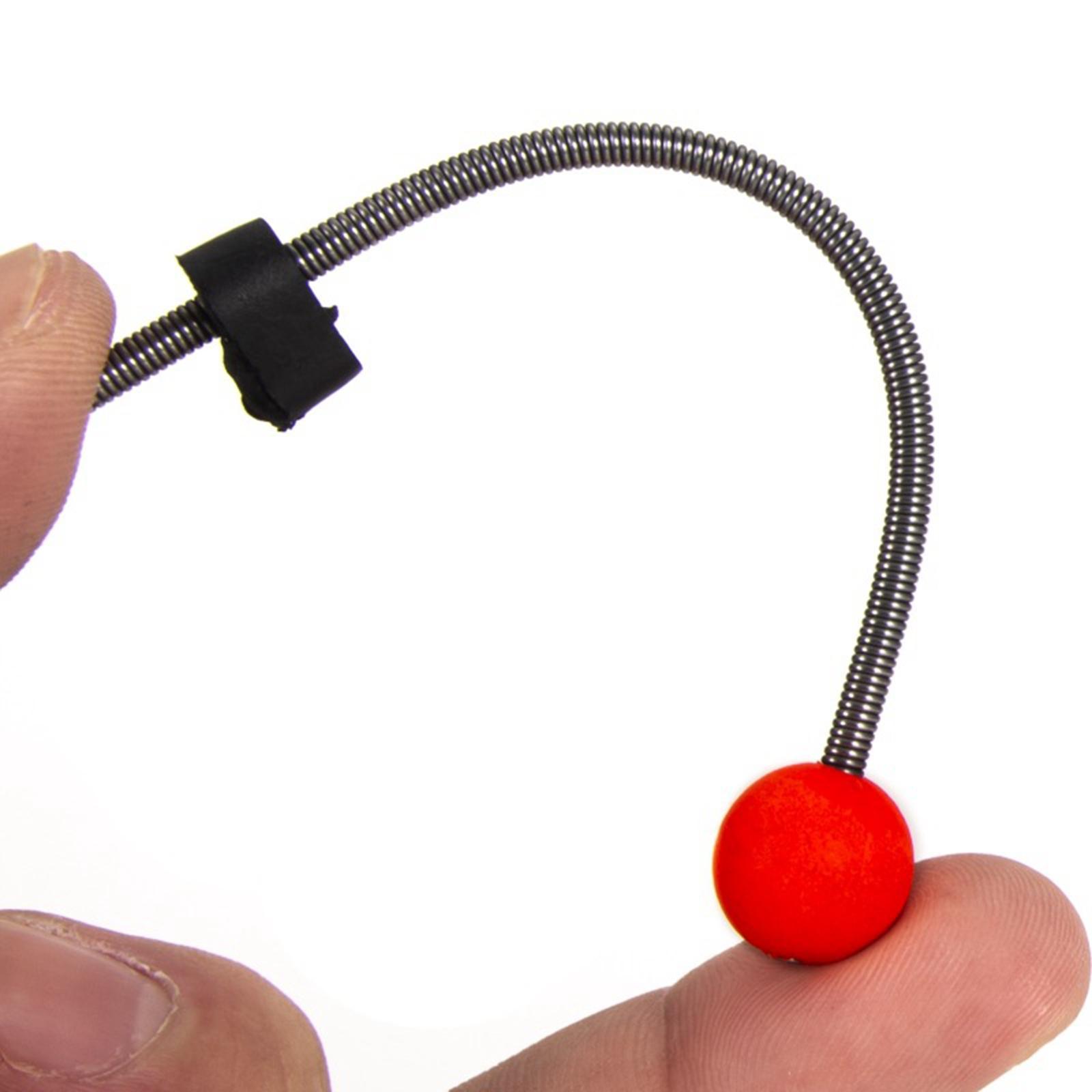 5Pcs Ice Fishing Rod Top Tip Auxiliary Threading Durable Portable Easy Using Red Ball Spring for Fishing Lakes Reservoirs Pond Winter