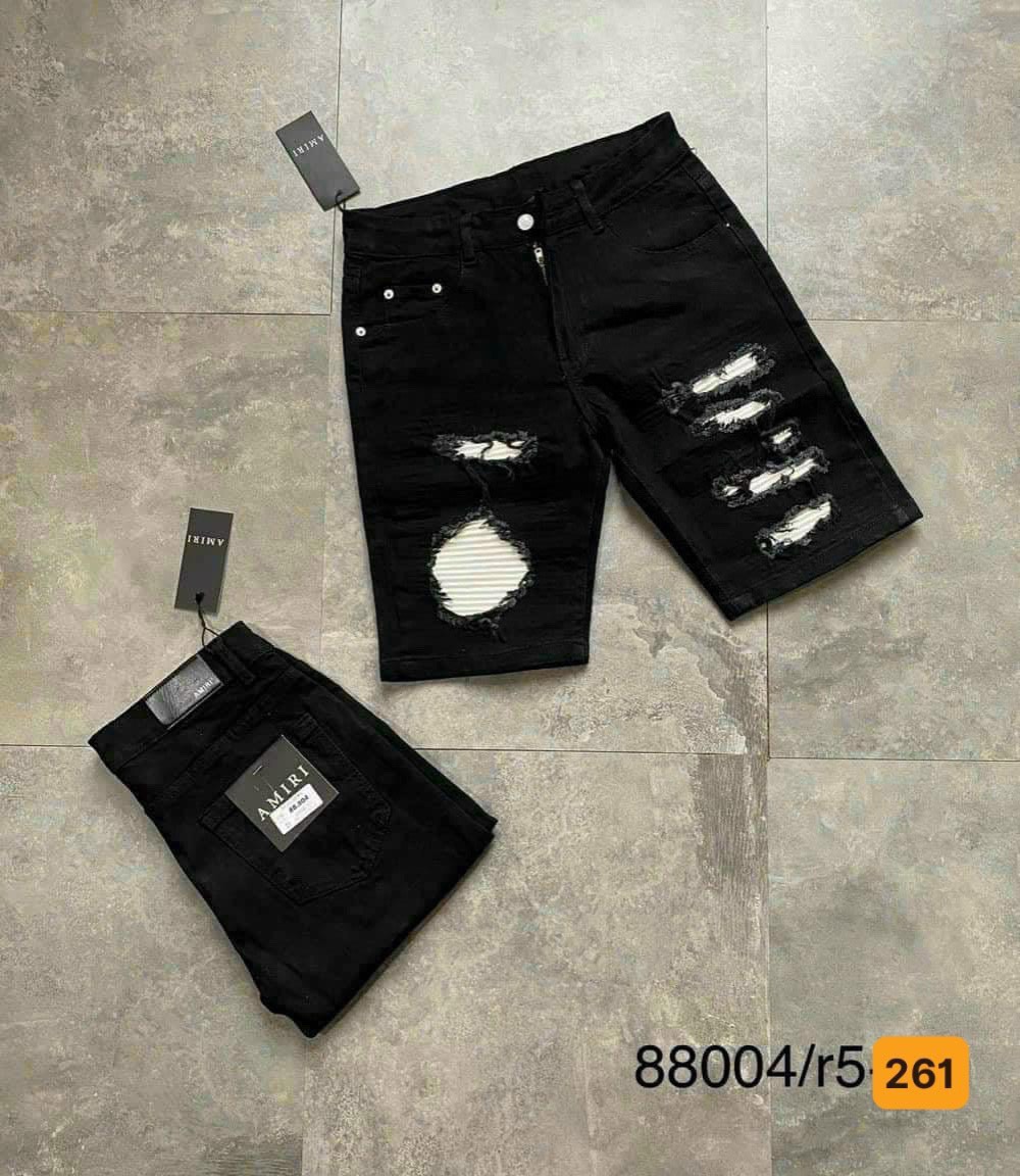 Quần short jean nam, quần bò lửng nam chất jean co dãn họa tiết rách đắp vá thời trang cao cấp KG261