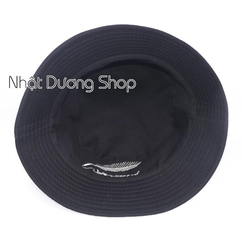 Nón bucket chiếc lá 2 mặt mũ tai bèo vành nhỏ thêu chiếc lá phù hợp cho nam và nữ