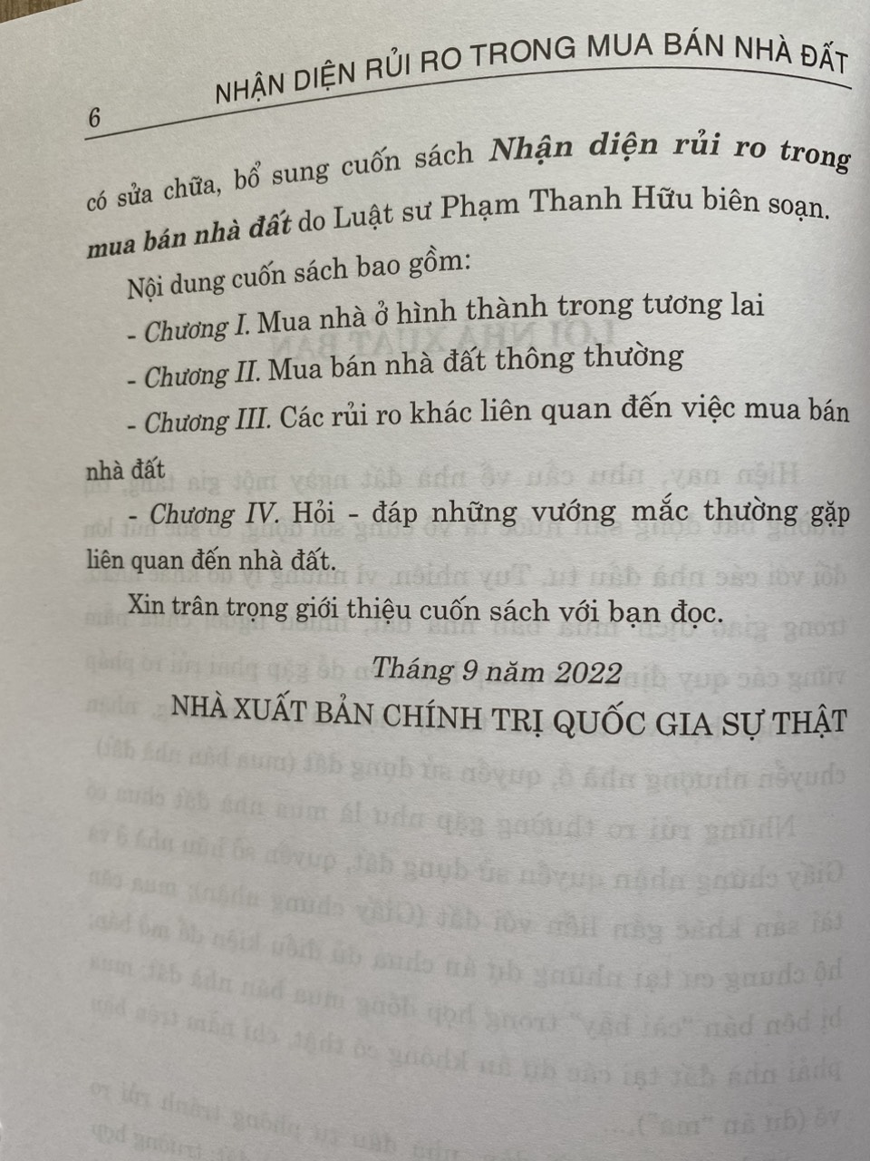 Nhận diện rủi ro trong mua bán nhà đất (Tái bản lần thứ nhất, có sửa chữa, bổ sung)