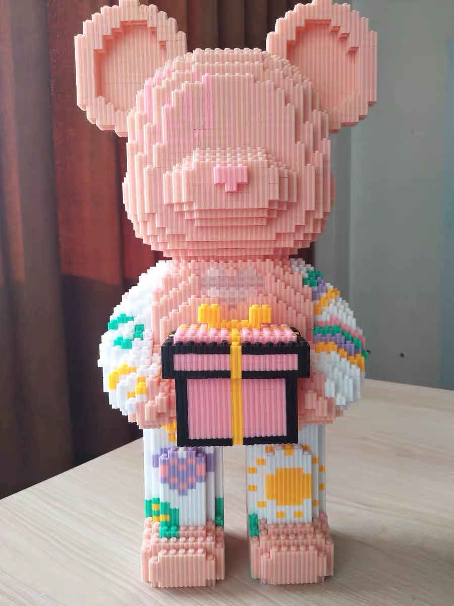 Bộ đồ chơi xếp hình gấu bê quà bearbrick 45cm