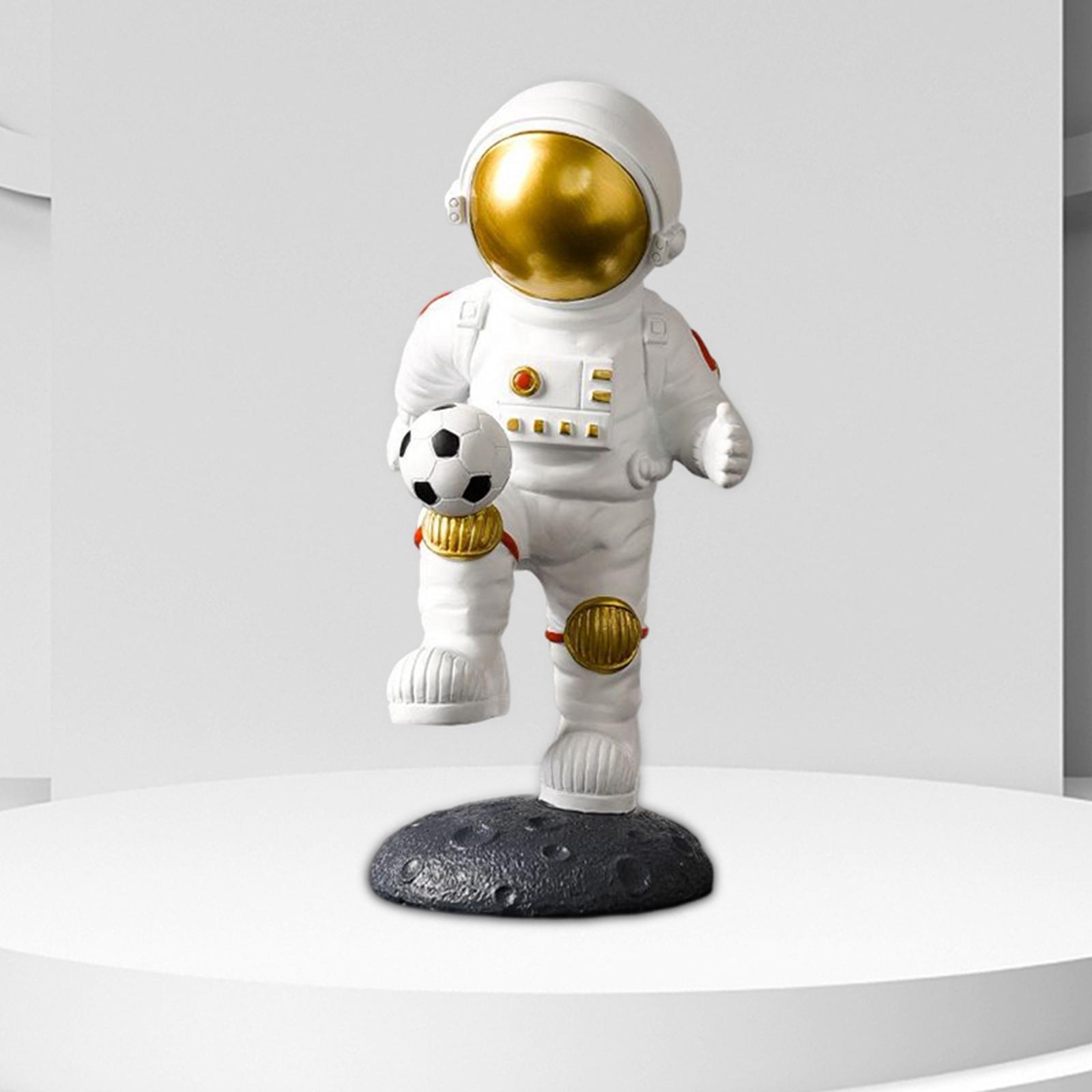 2 Pieces Astronaut Statue Crafts, Figurine Sculpture Gift Kids Bookshelf