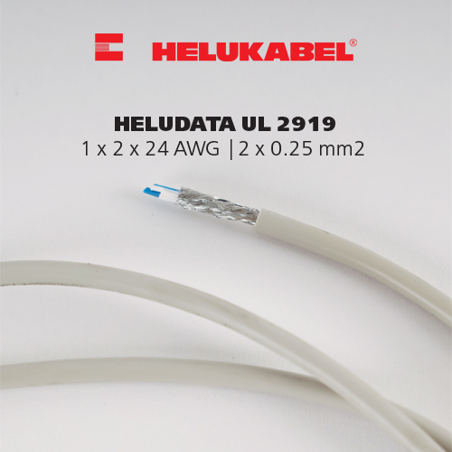 Dây cáp dữ liệu HELUDATA UL 2919 | 1 x 2 x 24 AWG | 2 x 0.25 mm²