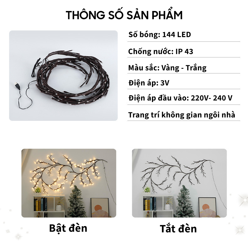 Đèn LED nhánh cây trang trí, siêu sáng, thiết kế ấn tượng, phù hợp decor phòng- K1641