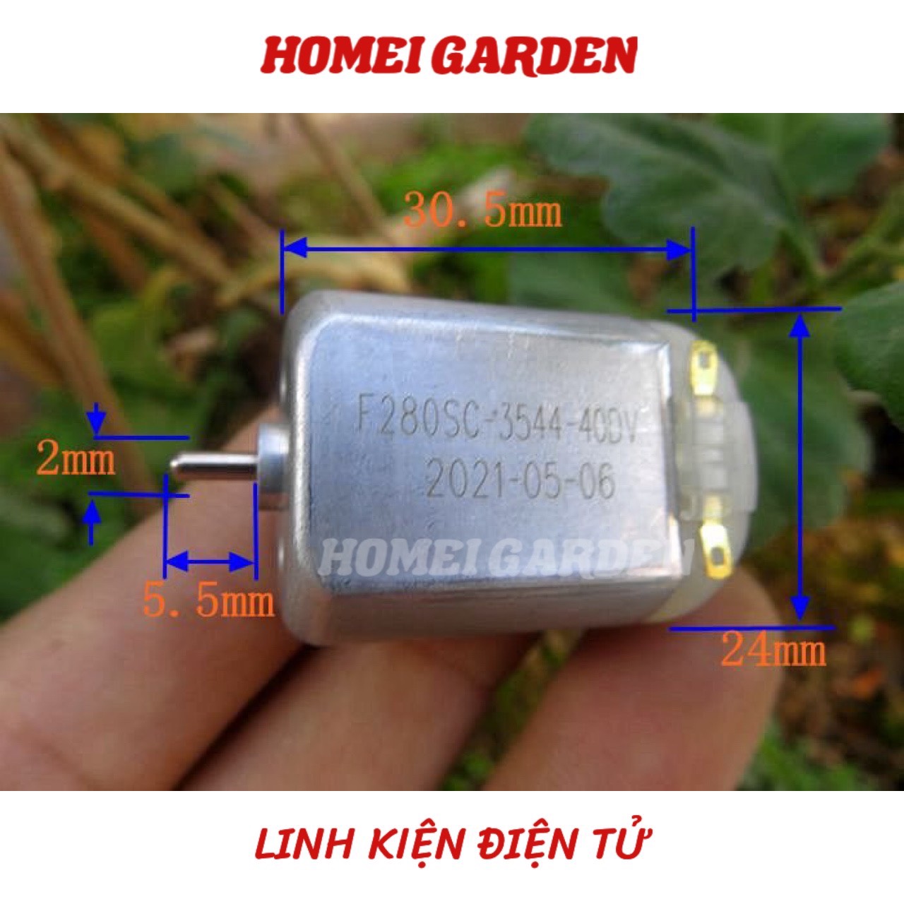 Motor 280 từ tính mạnh tốc độ cao lực mạnh điện áp 3.7V - 7.2V 13000 - 25500 RPM - HM0101