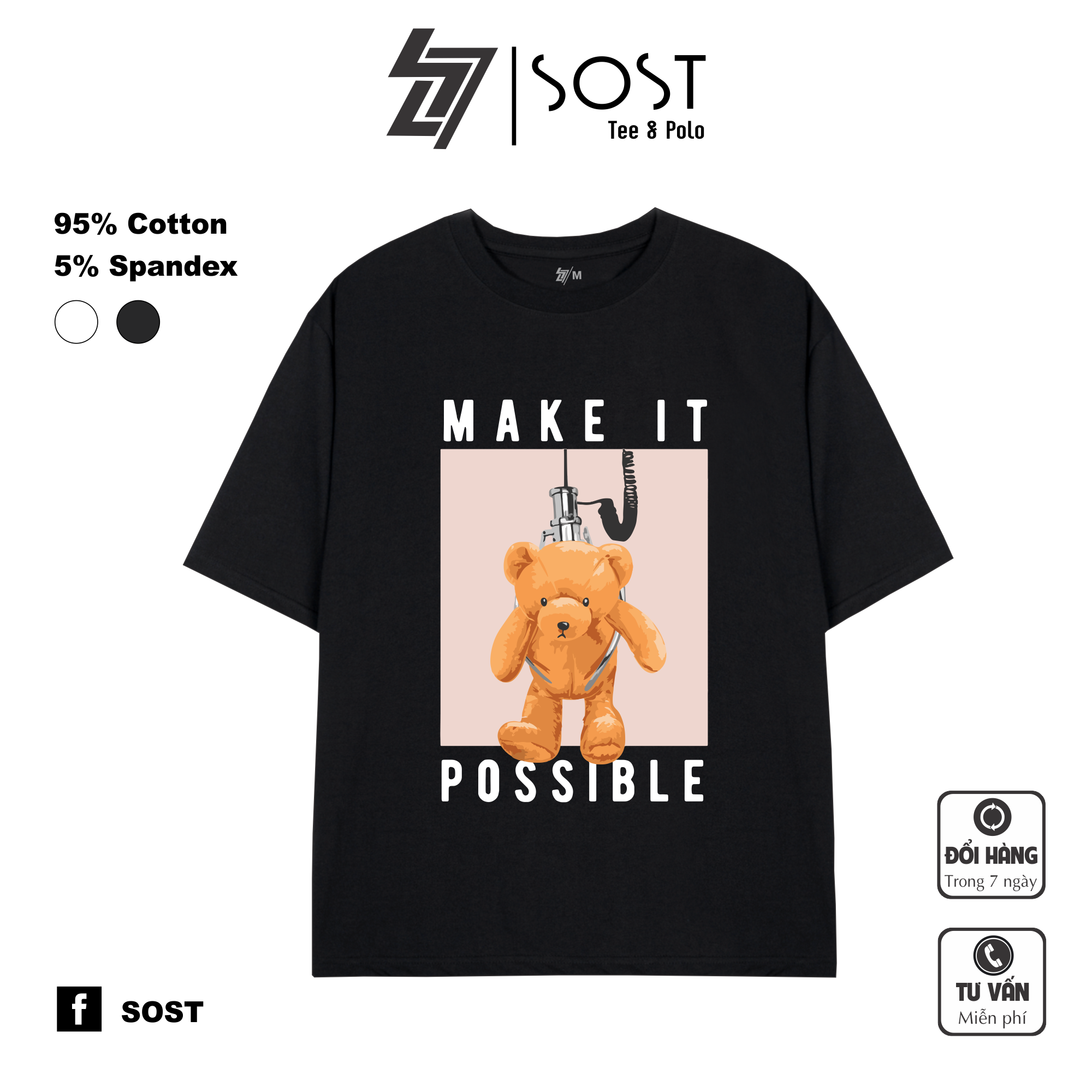 Áo Thun Unisex Oversize Nam Nữ Make It Possible