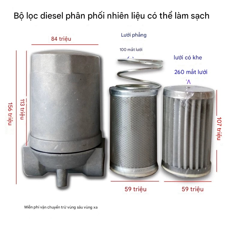 Cốc Lọc Dầu Diesel Zen 32mm – Lưới Thép Không Gỉ, Tái Sử Dụng, Lọc Sạch Cặn Bẩn