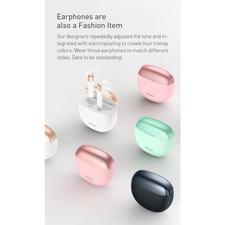 Tai nghe Bluetooth TWS Baseus W2 AirNora W5.0, Pin 4H, chống nước IPX4, ENC Call Noise reduction - Hàng Chính Hãng