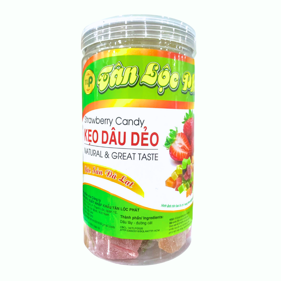 KẸO DÂU DẺO TÂN LỘC PHÁT COMBO 1KG - MỖI HŨ 500G