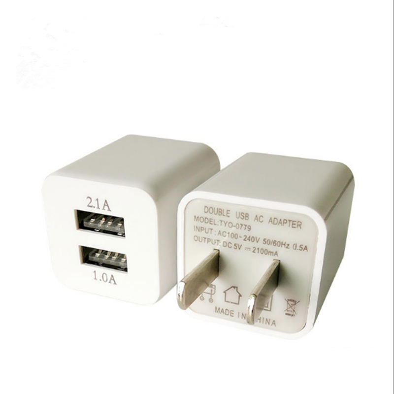 Hình ảnh Cốc sạc đôi củ sạc kép với hai đầu USB 2.1A nạp nhanh và 1A cho điện thoại, lấy nguôn 5V cho đèn trang trí - Hàng chính hãng