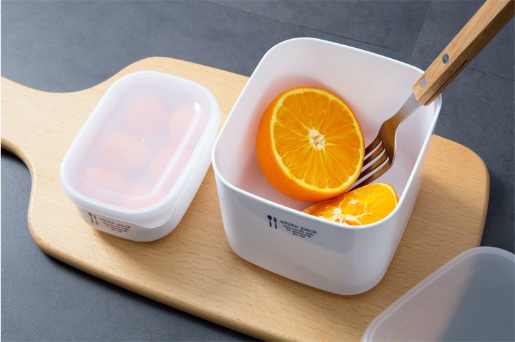 Set 2 hộp hình vuông đựng & bảo quản thực phẩm White Pack 190ml thích hợp dùng trong lò vi sóng - MADE IN JAPAN
