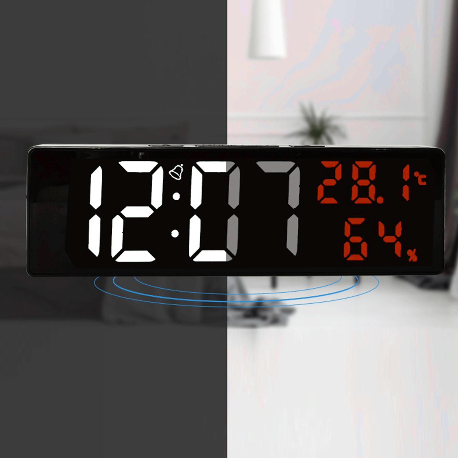Large Number Digital Clock LED Display Snooze Function for Living Room