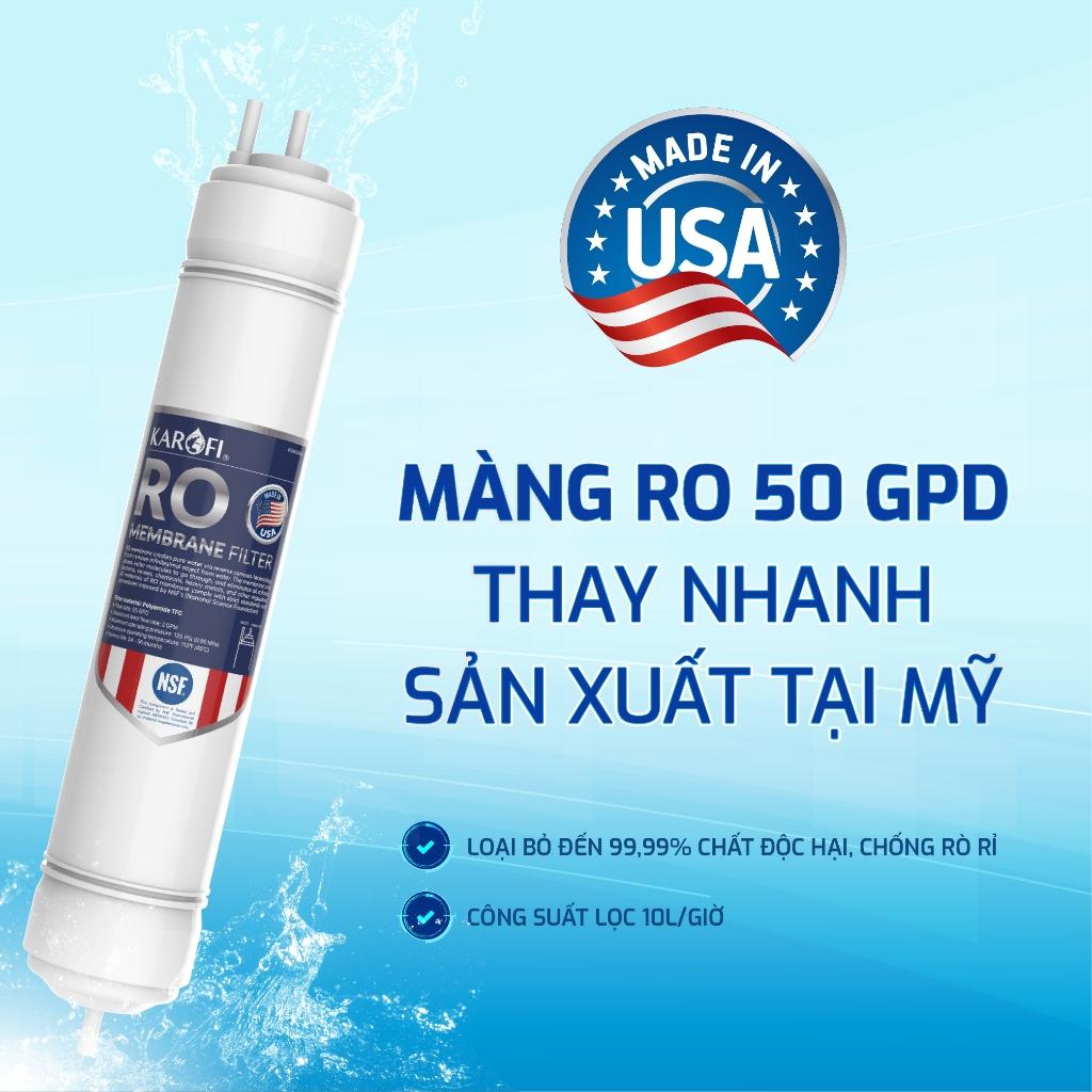 Máy lọc nước RO Mỹ 11 lõi Karofi KAQ-L06 - Bổ sung lõi Hydrogen Plus, RO Mỹ 50GPD, Cụm lõi Smax HP 6.0 - Hàng Chính Hãng