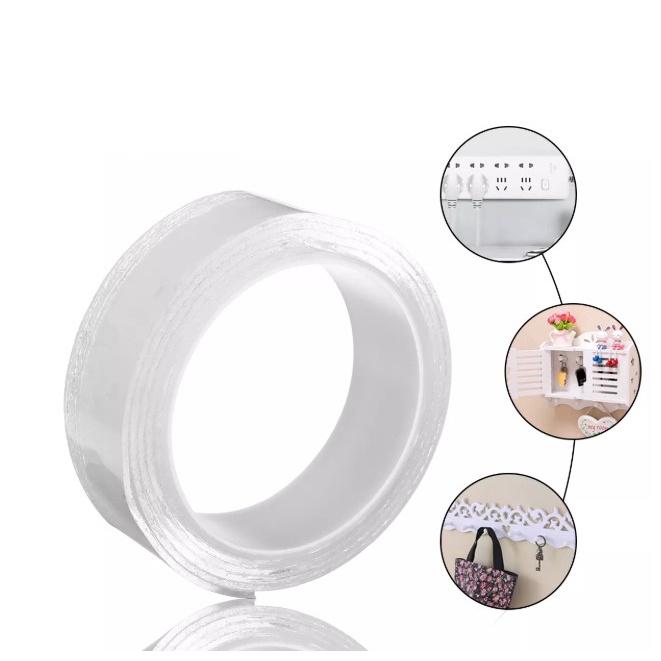 Băng Dính Nano Dán 2 Mặt Trong Suốt/ Băng Keo 2 Mặt Đa Năng- Dán Tường/ Cố Định Thảm/ Treo Tranh Ảnh
