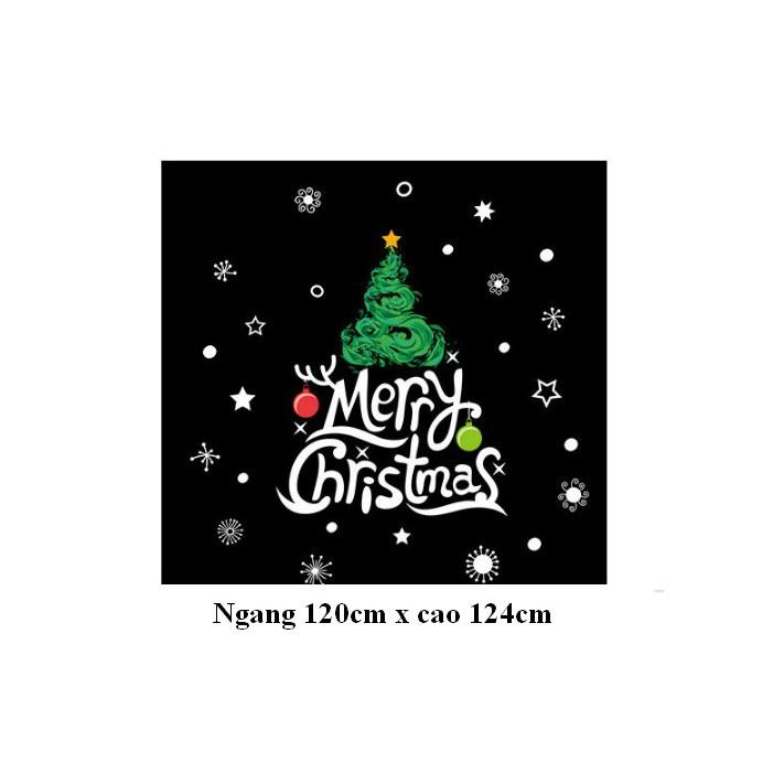 Decal trang trí noel cây thông chữ giáng sinh