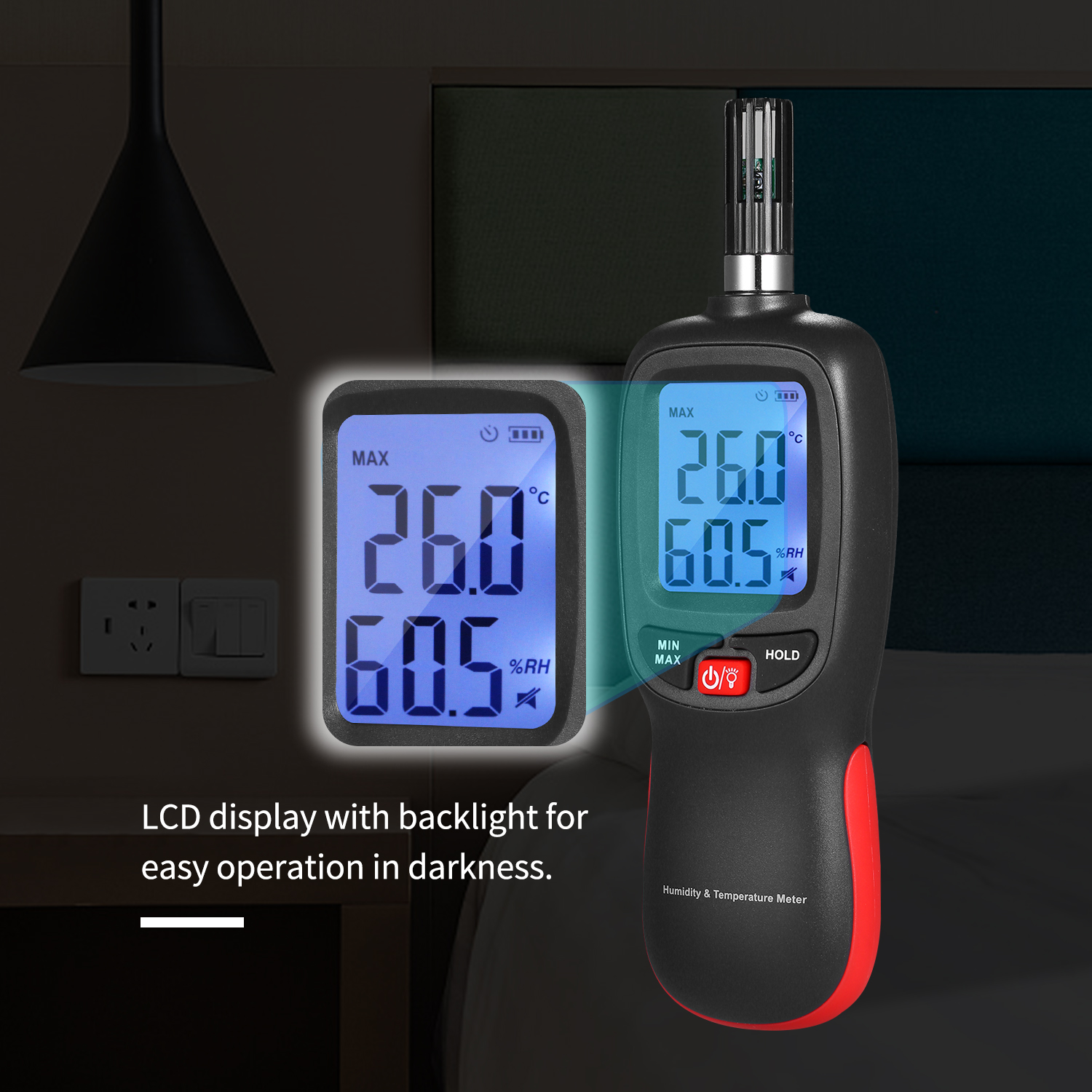 Digital Temperature Humidity Meter Mini LCD Thermometer Hygrometer Psychrometer 