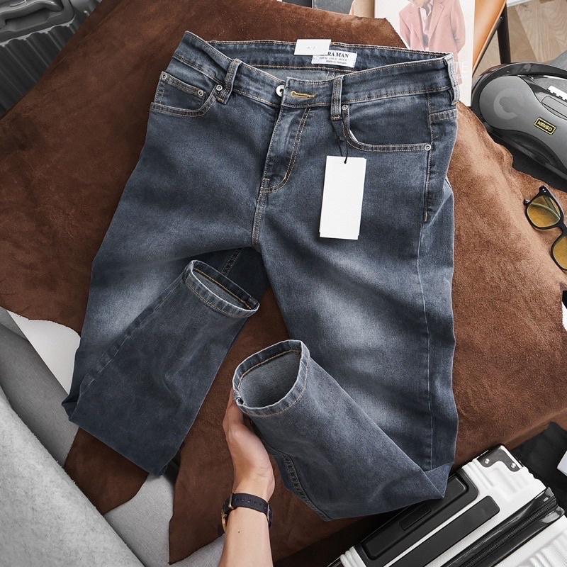 Quần jean nam co giãn hàng xuất khẩu cao cấp slim fit ôm VNXK màu xám bụi