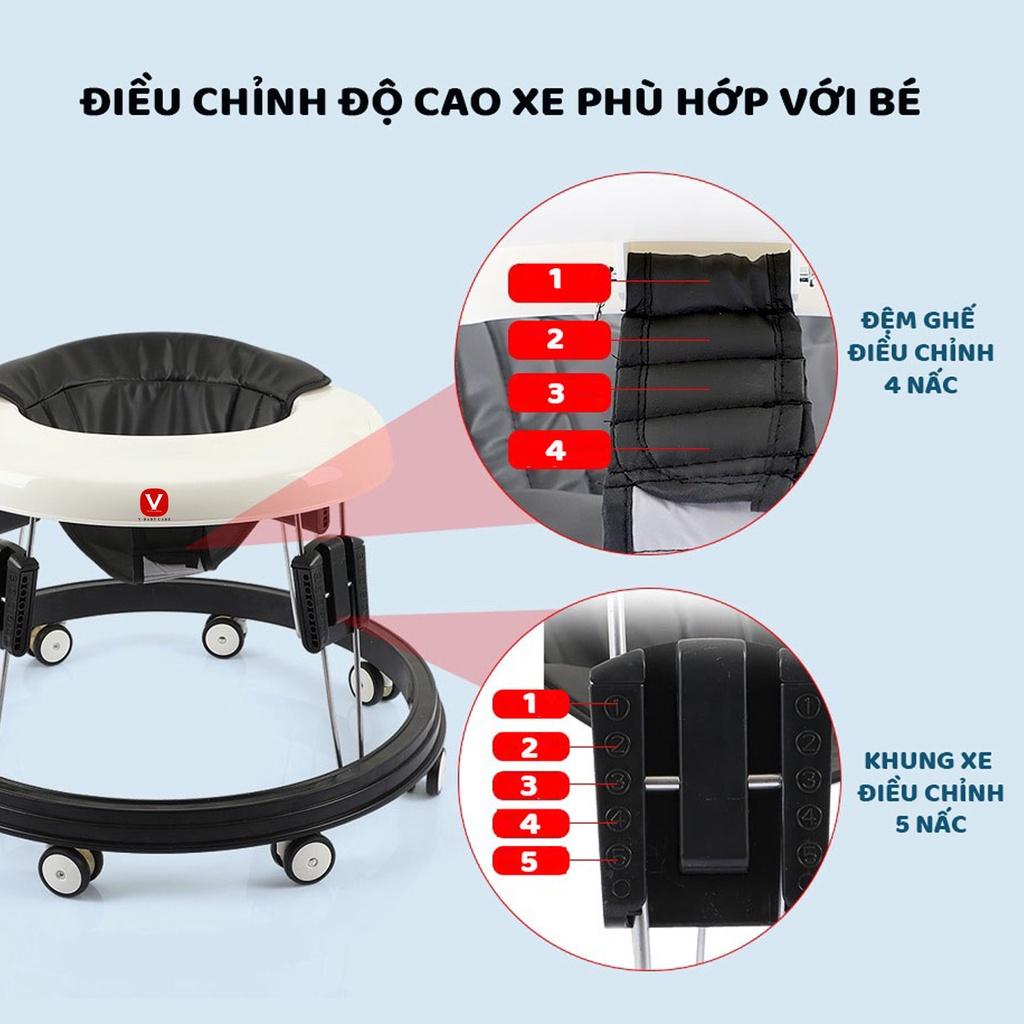 Xe tròn tập đi, xe tập đi cho bé điều chỉnh độ cao V-Baby 616