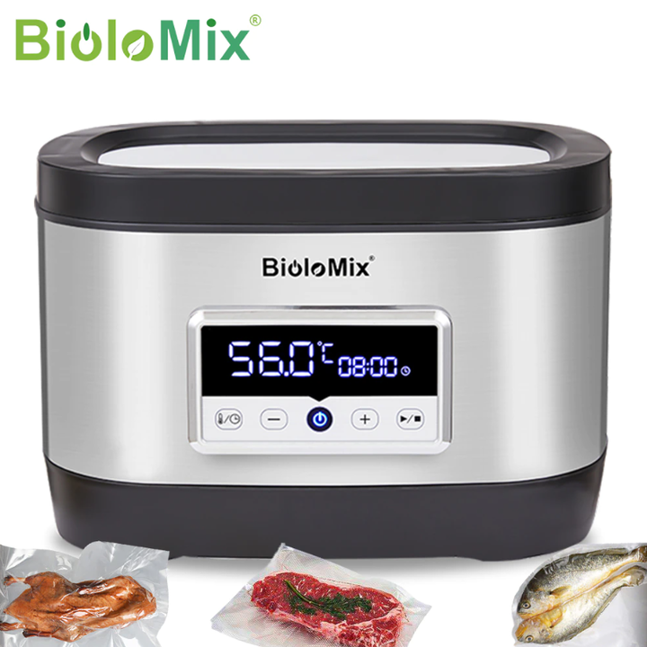 Máy nấu chậm thực phẩm Sous Vide BioloMix LS-SV03A thế hệ thứ 6 - Công suất: 700W - Màn hình LED cảm ứng hiển thị - HÀNG NHẬP KHẨU