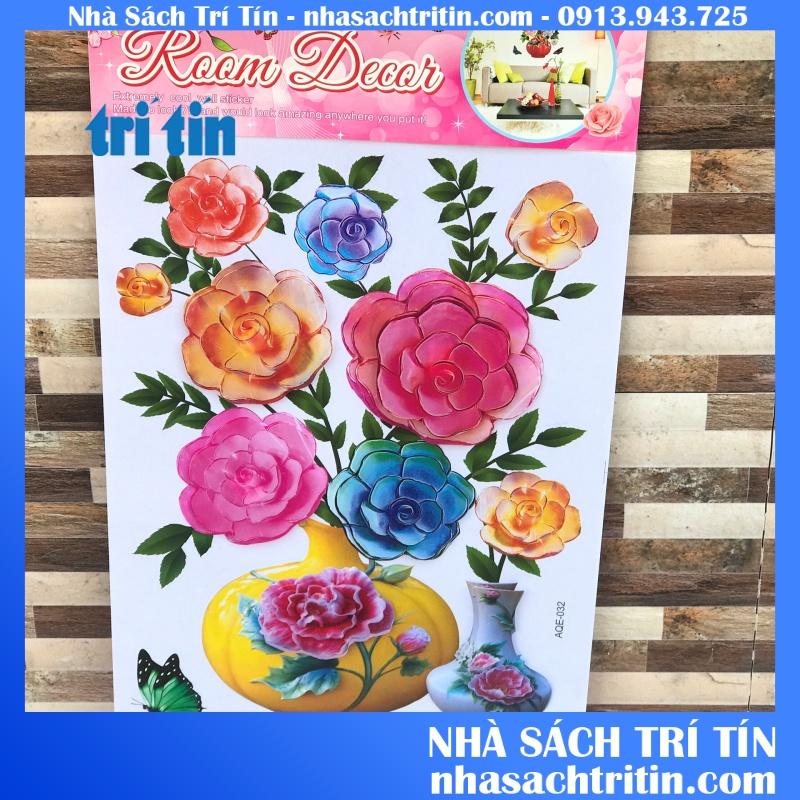Tranh dán tường hoa nổi 7D sẵn keo dán.