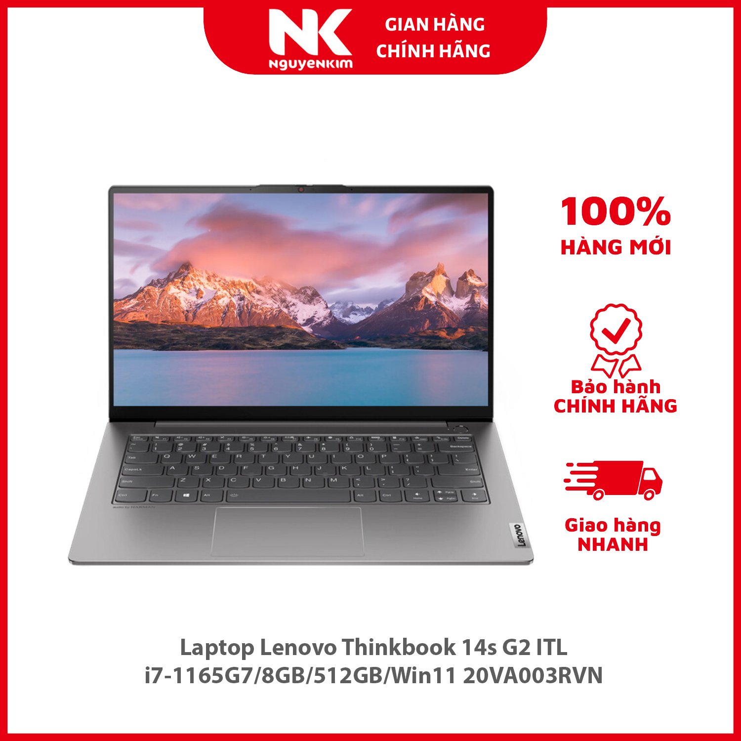 Laptop Lenovo Thinkbook 14s G2 ITL i7-1165G7/8GB/512GB/Win11 20VA003RVN - Hàng chính hãng