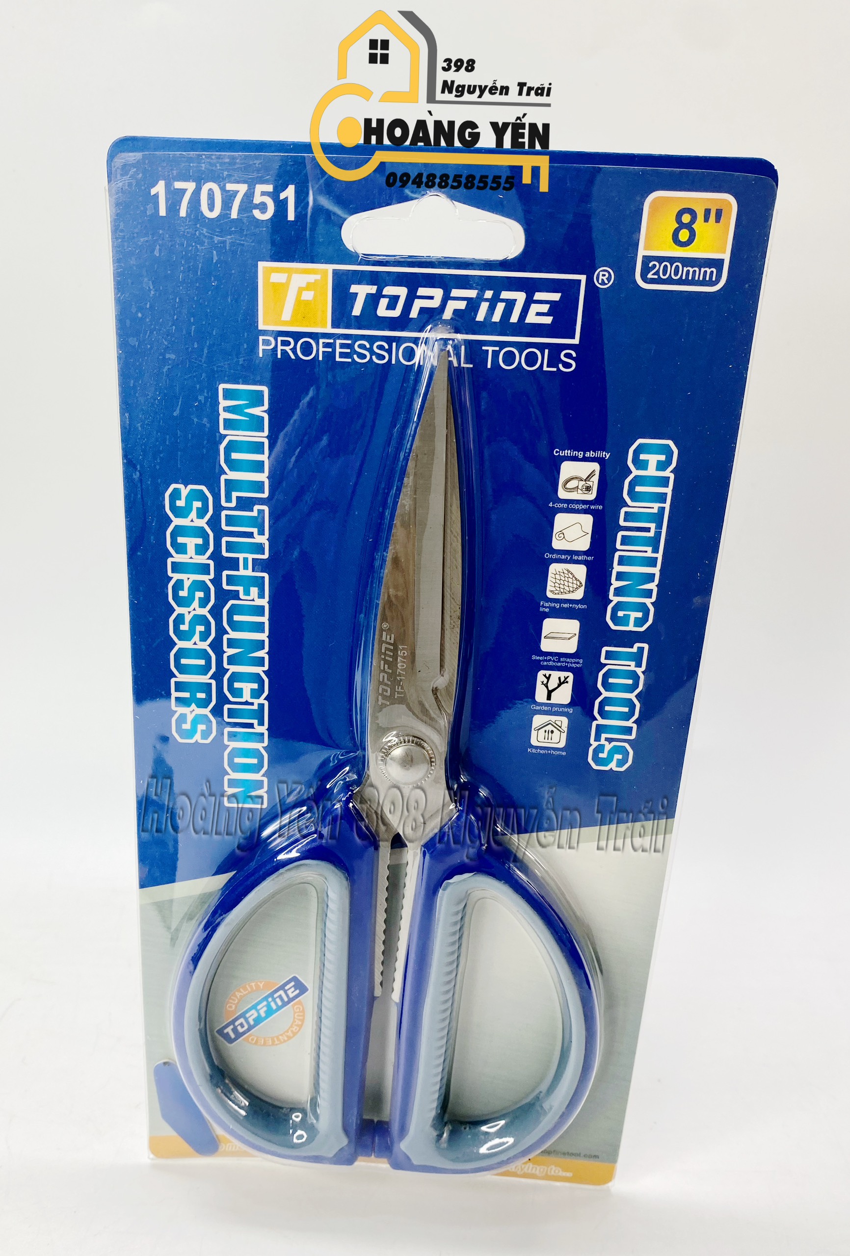 Kéo cắt 8''200mm Topfine 170751 Kéo đa năng tay cầm nhựa, kéo nhà bếp, kéo thủ công, kéo cắt tay cầm nhựa, kéo siêu sắc, kéo cắt thịt nướng, kéo nhà hàng thịt, kéo bền bỉ, kéo chất lượng tốt, kéo cao cấp, kéo tốt giá rẻ