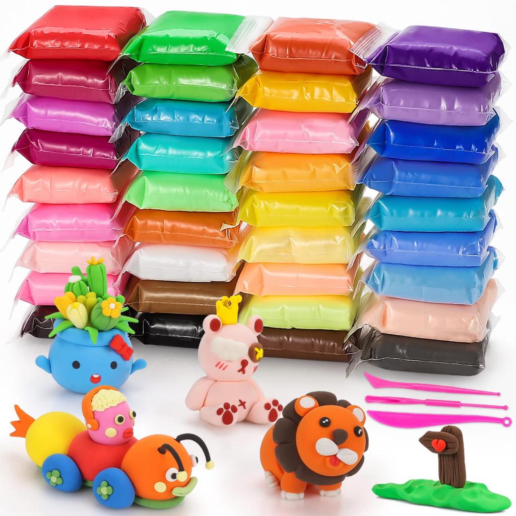 ĐẤT SÉT ĐẤT NẶN TỰ KHÔ CAO CẤP AIR DRY CLAY SIÊU NHẸ, AN TOÀN, KHÔNG DÍNH TAY CHO BÉ DỄ DÀNG PHỐI MÀU VÀ TẠO HÌNH