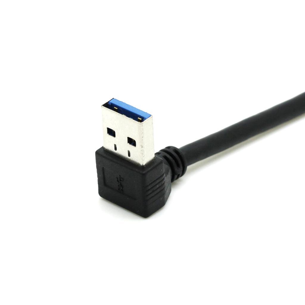 25cm USB 3.0 A Male to Micro B Male 10 Pin 90 Degree Down Angle Short Cable