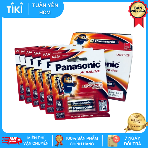 Bộ 6 vỉ (12 viên pin) pin Kiềm Alkaline Panasonic AAA LR03T/2B-Hàng chính hãng