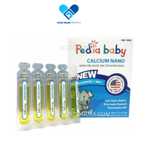 Combo 2 Hộp Siro ăn ngon PEDIA BABY CALCIUM NANO bổ sung lysine, vitamin và khoáng chất - Hộp 20 ống