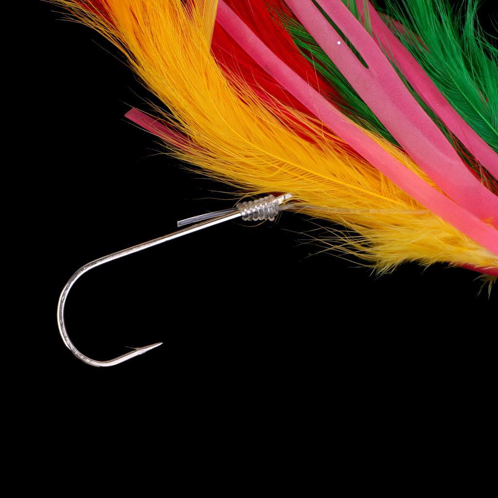 2 Pieces Bionic Jigs Head Lure 14cm Fishing Spoon Squid Skirt Soft Lure Tuna