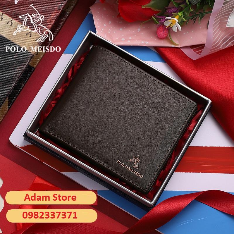 Ví Da Bò Nam Cao Cấp POLO MEISDO Full Hộp Phù Hợp Làm Quà Biếu Tặng Sinh Nhật Bảo Hành